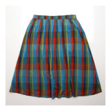 Skirt Pebble Drop Check Seersucker Cotton Midi