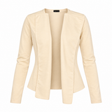 Beige Fine Knit Vega Drapey Open Front Waterfall C