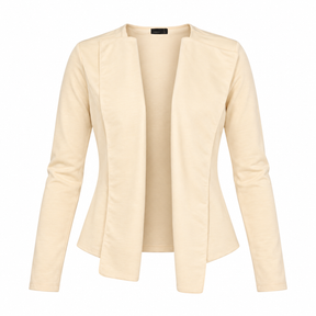 Beige Fine Knit Vega Drapey Open Front Waterfall C