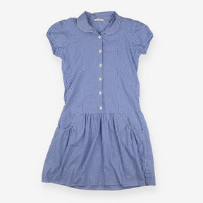 Summer dress blue check button down
