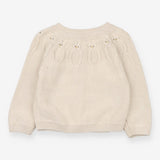 Cream knitted cardigan with owls