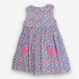 Dress party blue leaf strawberry pockets