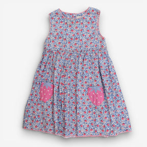 Dress party blue leaf strawberry pockets