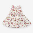 White dress with pink and purple flowers