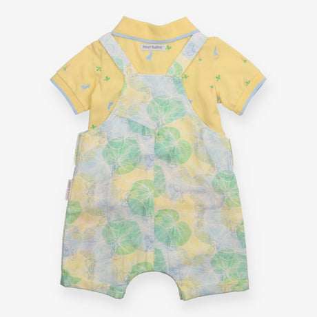 Outfit Dungaree and Polo Shirt Yellow/Green Peter 