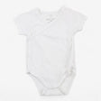 Bodysuit white wrap short sleeve