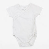 Bodysuit white wrap short sleeve
