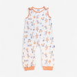 Romper white with grey an orang mice