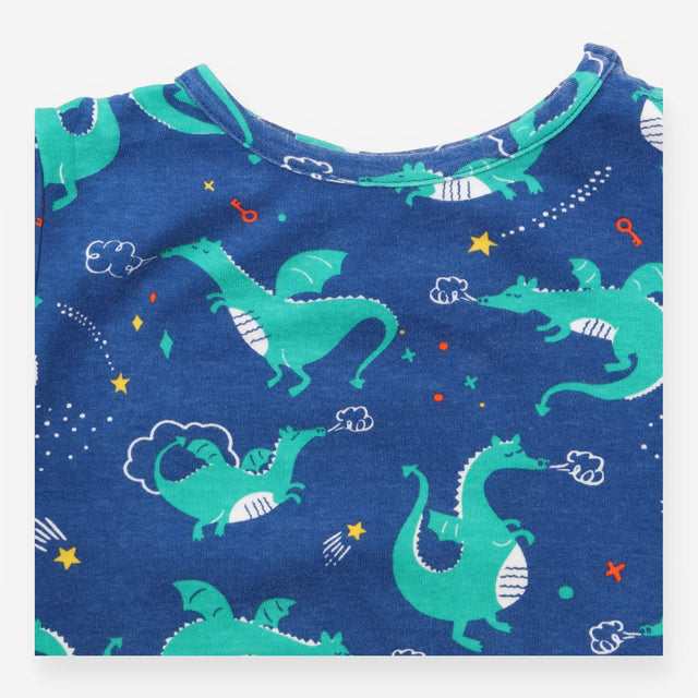 T-shirt blue and green dragon