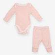 Bodysuit and leggings set pink stripe