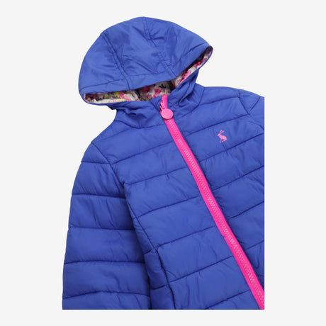 Puffer coat blue with floral lining 
