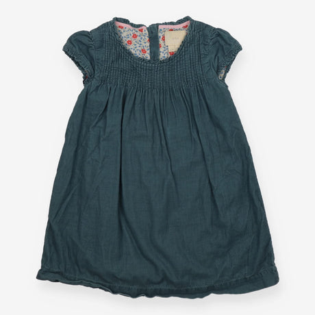 Dress cord Green SS pleated front floral lining