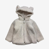 Cream Teddy Bear Ears Fleece Hoodie