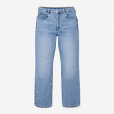 Jeans Straight Leg High Rise Denim Light Wash