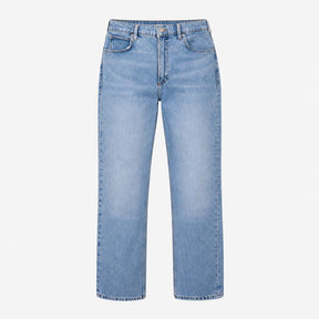 Jeans Straight Leg High Rise Denim Light Wash