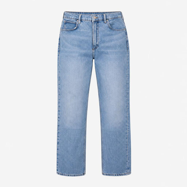 Jeans Straight Leg High Rise Denim Light Wash
