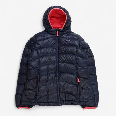 Navy Puffer Coat Pink Lined