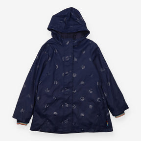 Coat navy blue spotty