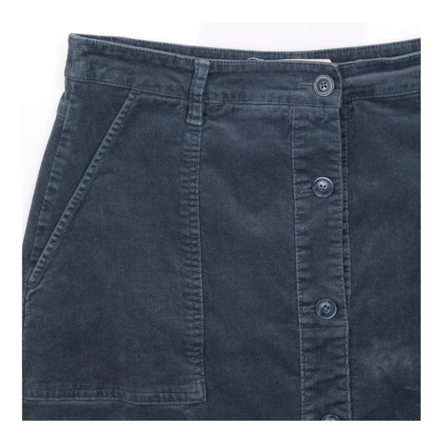Skirt Midi Corduroy Button Front Grey