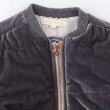Bomber Jacket Velour Silver