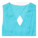 Turquoise Sleeveless V-Neck Fit and Flare Dress wi