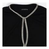 JOSEPH Black Rhinestone V Neck Top size 6