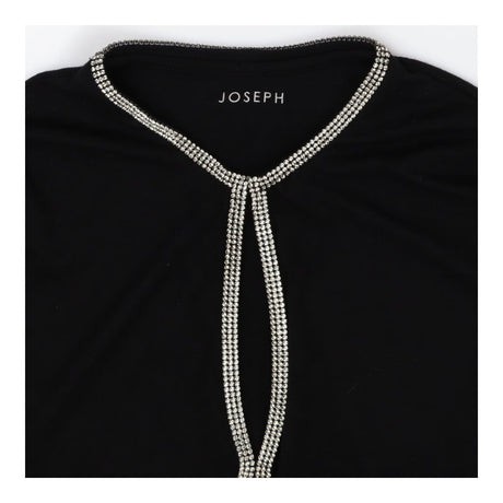 JOSEPH Black Rhinestone V Neck Top size 6