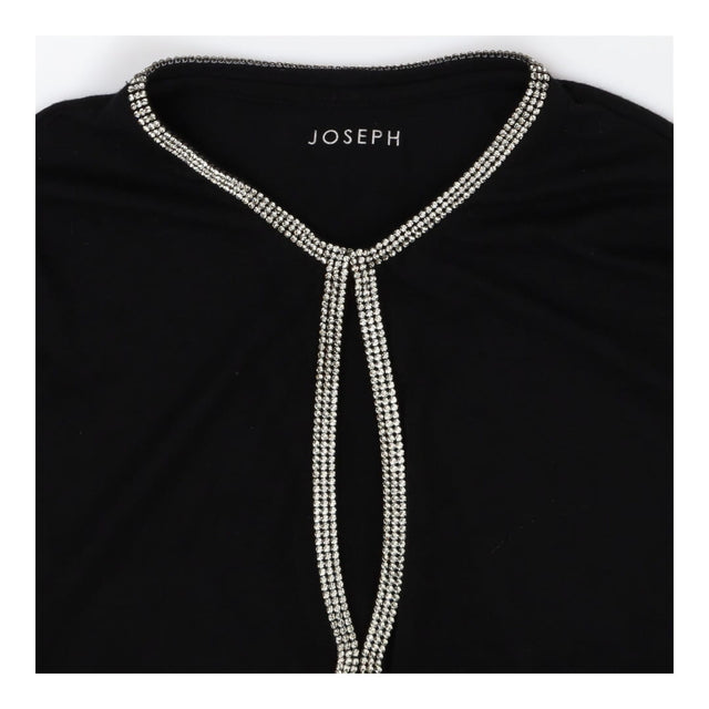 JOSEPH Black Rhinestone V Neck Top size 6