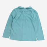 Tee collar LS green popper back