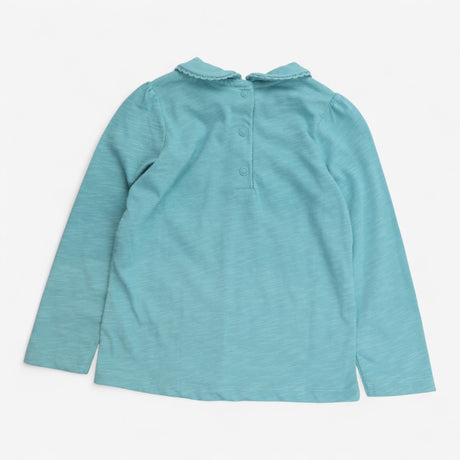 Tee collar LS green popper back