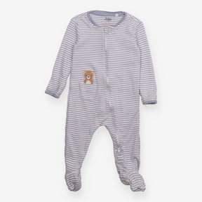 Blue Striped Bear Sleepsuit