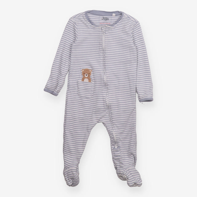 Blue Striped Bear Sleepsuit