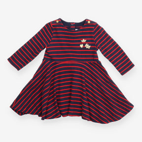 Navy and Red Striped Dress