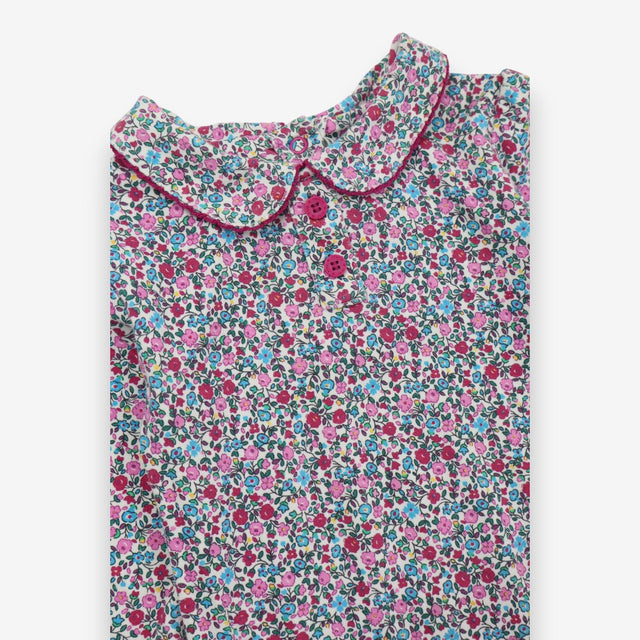 Bodysuit long sleeve collar floral