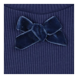 Confiture Blue Ribbed High Neck LS Top