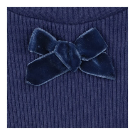 Confiture Blue Ribbed High Neck LS Top