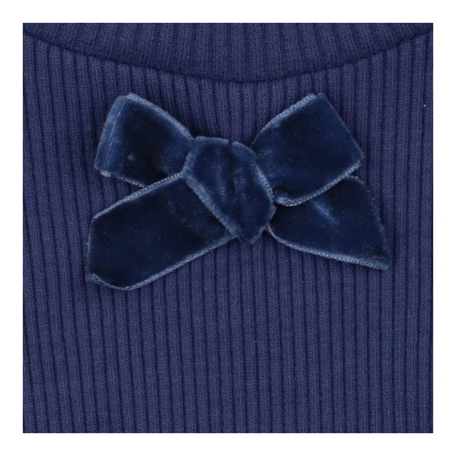 Confiture Blue Ribbed High Neck LS Top