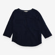 Navy Broderie Anglaise Cotton Tunic – Button Front