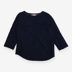 Navy Broderie Anglaise Cotton Tunic – Button Front
