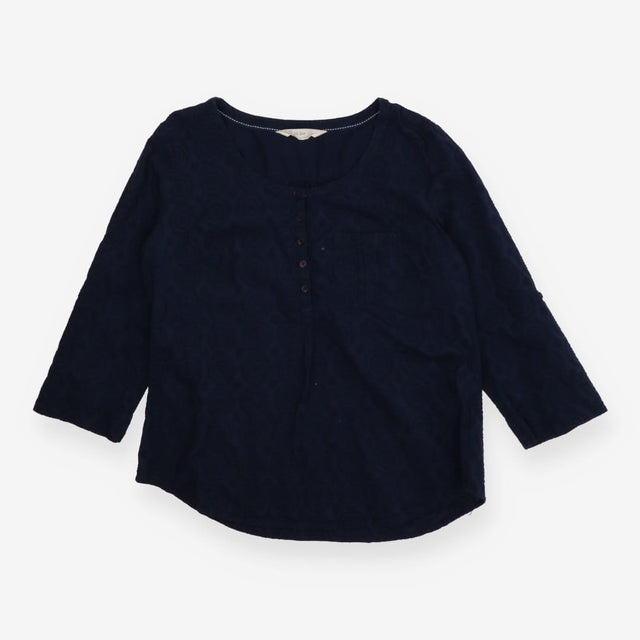 Navy Broderie Anglaise Cotton Tunic – Button Front