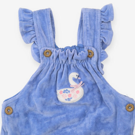 Purple Swan Dungarees Frill Shoulders