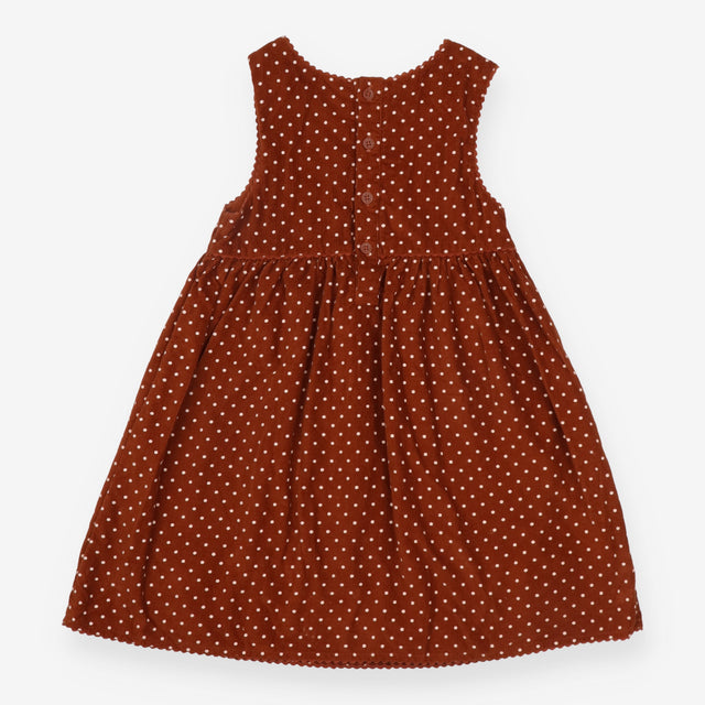 Pinafore Cord Brown Guinea Pigs Applique
