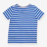 T-shirt blue and white stripes with orange lighten