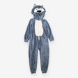 Onesie grey rib velour Wolf