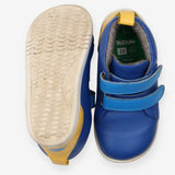 Boot trainers blue yellow velcro