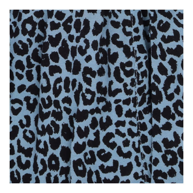 Whistles Blue Black Leopard Print Elasticated Midi