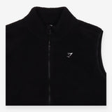Gilet Black Sherpa Fleece Teddy Zip Front