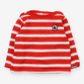 Red and white striped long sleeve t-shirt