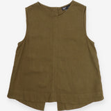 Nobody's Child Khaki Linen Blend Sleeveless Boxy T