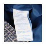 Cropped Trousers Blue Gold Metallic Tweed 7/8